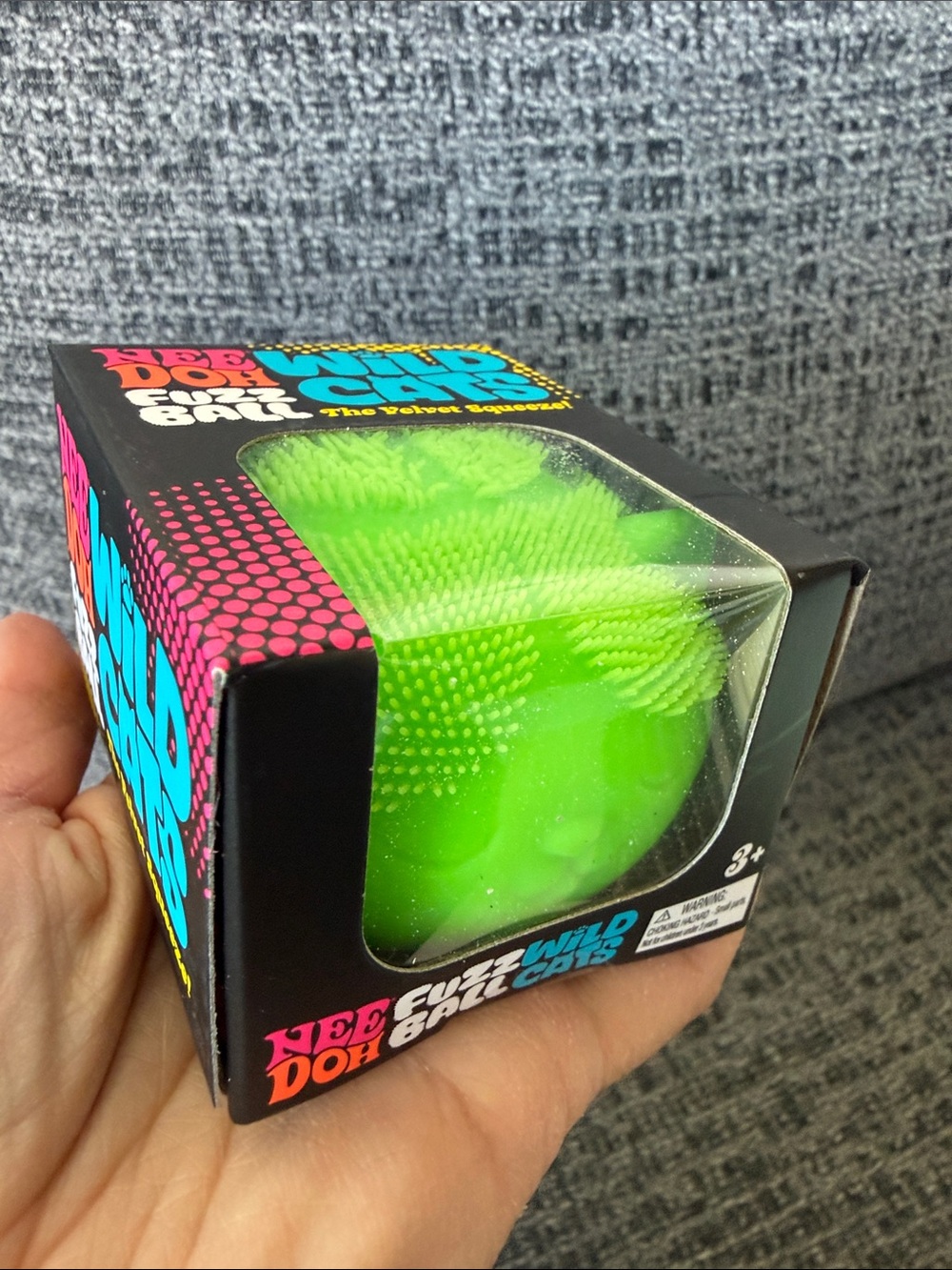 BNIB NeeDoh RARE Fuzz Ball Wild Cats: The Velvet Squeeze, Green